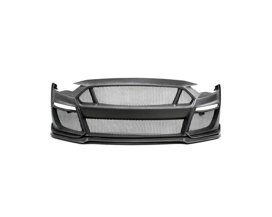 Anderson Composites Type-ST partial-carbon front bumper for 2018-2023 Ford Mustang - front view