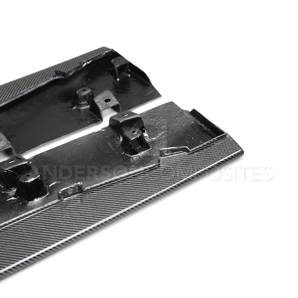 2020-22 MUSTANG SHELBY GT500 CARBON FIBER SIDE ROCKER PANEL SPLITTER EXTENSIONS