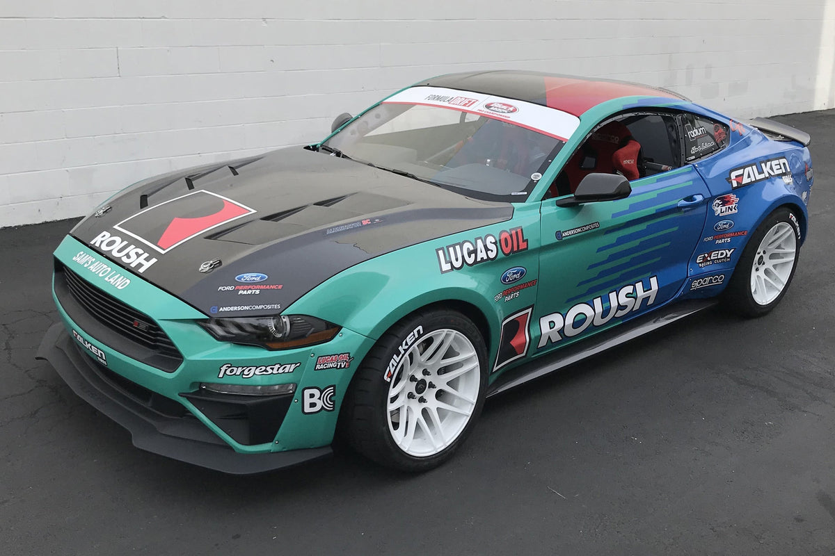Anderson Composites JTP 10-piece carbon fiber widebody kit for 2018-2023 Ford Mustang - race-car front view