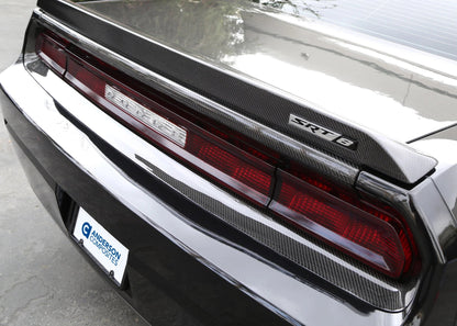 Anderson Composites carbon fiber upper tail light surround installed on Dodge Challenger