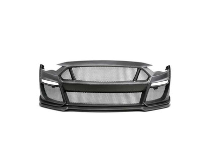 Anderson Composites Type-ST partial-carbon front bumper for 2018-2023 Ford Mustang - front view