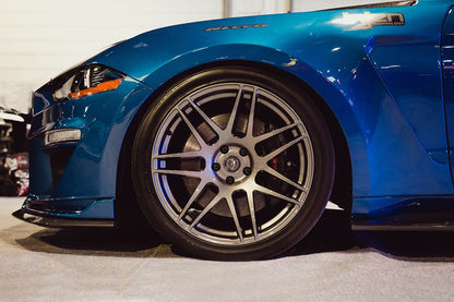 Anderson Composites Type-ST fiberglass front fenders for 2018-2023 Ford Mustang - installed side view 1
