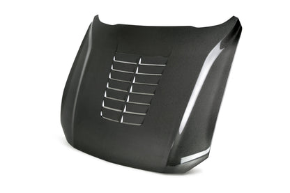 Anderson Composites Type-GT5 double-sided carbon fiber hood for 2018-2023 Ford Mustang - product view 1