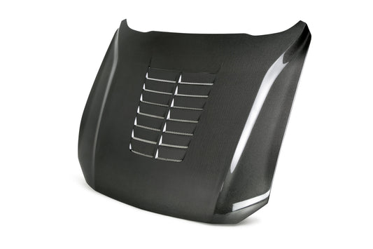 Anderson Composites Type-GT5 double-sided carbon fiber hood for 2018-2023 Ford Mustang - product view 1
