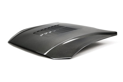 Anderson Composites Type-GT5 double-sided carbon fiber hood for 2018-2023 Ford Mustang - product view 2
