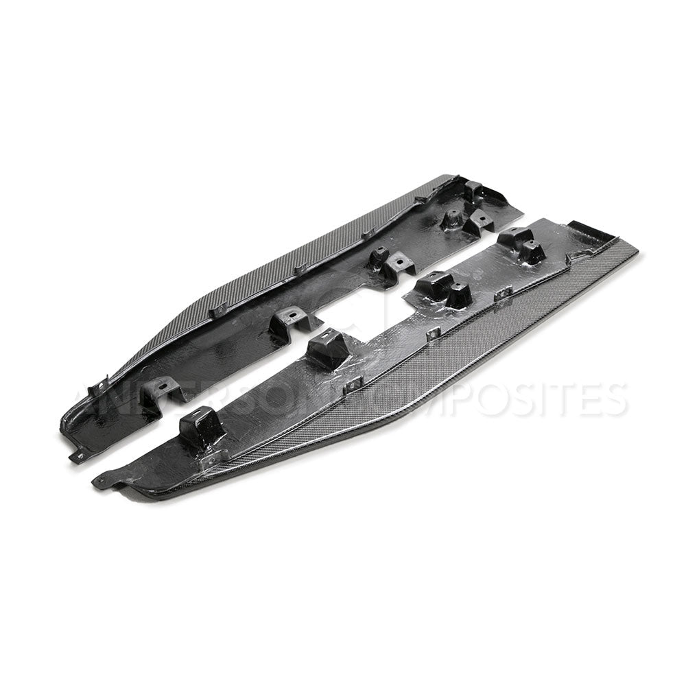 2020-22 MUSTANG SHELBY GT500 CARBON FIBER SIDE ROCKER PANEL SPLITTER EXTENSIONS