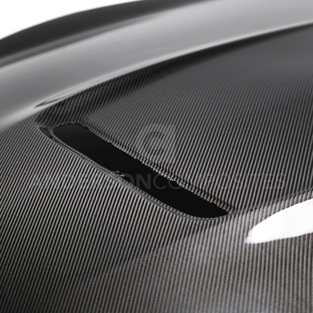 2015 - 2020 MUSTANG SHELBY GT350 DOUBLE-SIDED CARBON FIBER HOOD