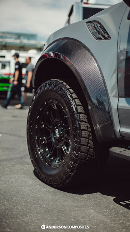 2017-20 Ford F-150 Raptor Carbon Fiber Wide Front Fender Flares - image 6