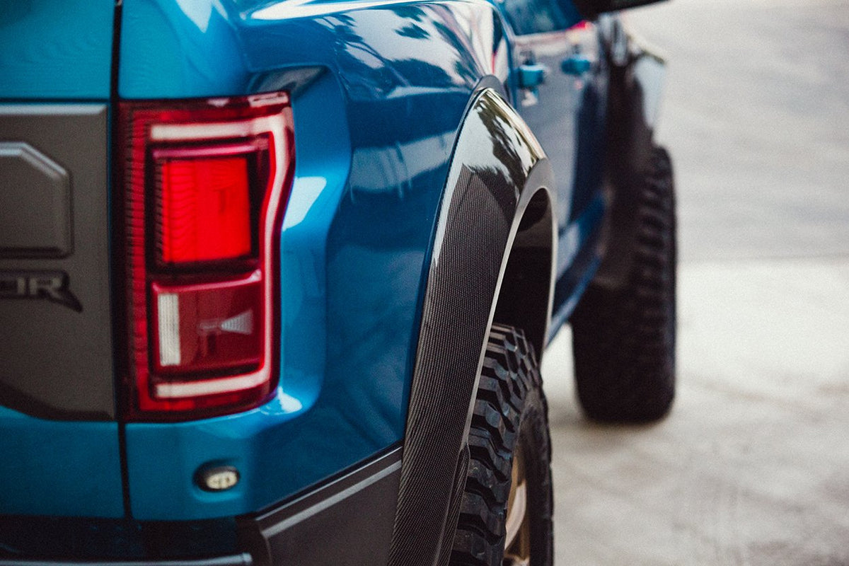 2017-20 Ford F-150 Raptor Carbon Fiber Wide Rear Fender Flares - image 6