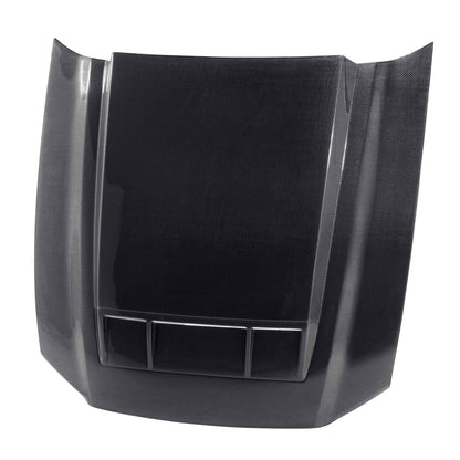 Type-TS ram air carbon fiber hood for 2010-2014 Shelby GT500 and 2013-2014 Ford Mustang - front view