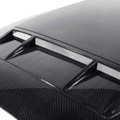 Type-TS ram air carbon fiber hood - detail view