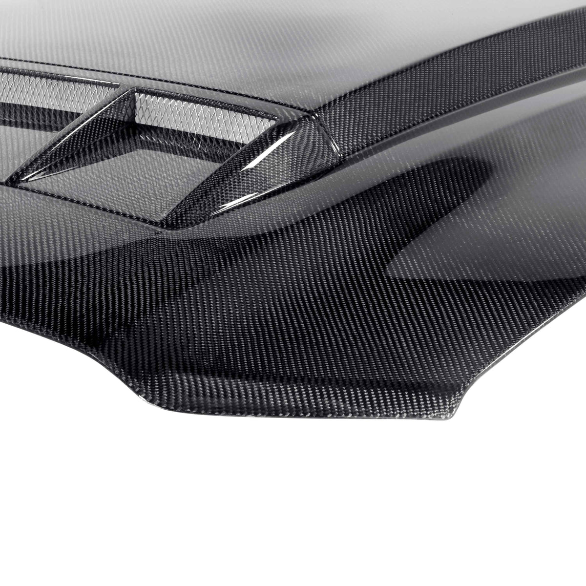 Type-TS ram air carbon fiber hood - underside view