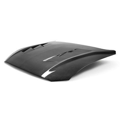 2018-23 Ford Mustang Type-SA Heat Extractor Double-Sided Carbon Fiber Hood – Matte Finish