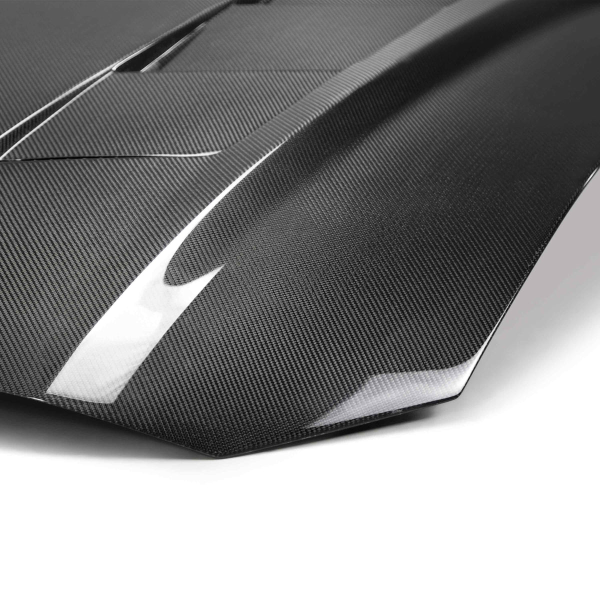 2018-23 Ford Mustang Type-SA Heat Extractor Double-Sided Carbon Fiber Hood – Matte Finish