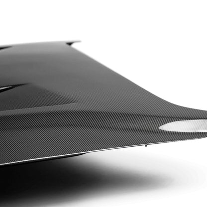 2018-23 Ford Mustang Type-SA Heat Extractor Double-Sided Carbon Fiber Hood – Matte Finish