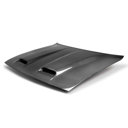 2015-23 Dodge Challenger Hellcat/Redeye Type-RE Dual Snorkel Carbon Fiber Hood - Image 2