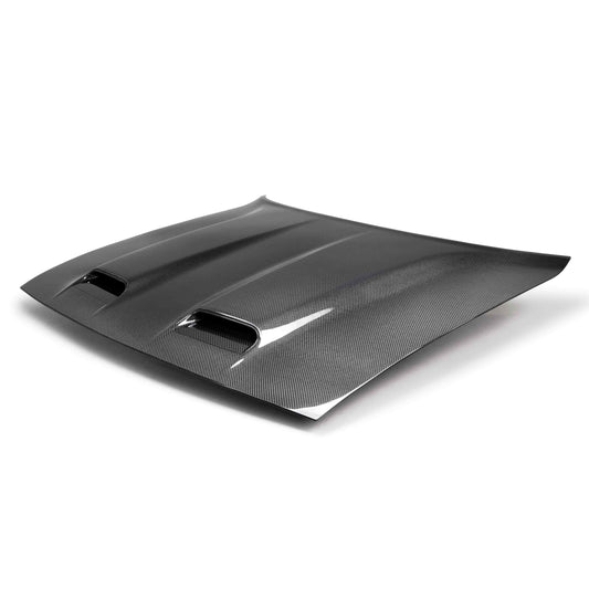 2015-23 Dodge Challenger Hellcat/Redeye Type-RE Dual Snorkel Carbon Fiber Hood - Image 2