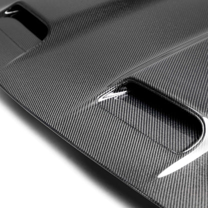 2015-23 Dodge Challenger Hellcat/Redeye Type-RE Dual Snorkel Carbon Fiber Hood - Image 3