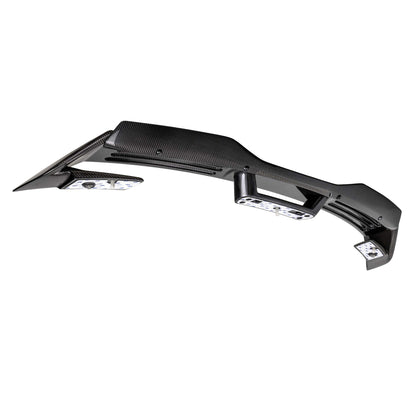 2024-26 Ford Mustang Type-GTG carbon fiber rear spoiler with Gurney flap view 3