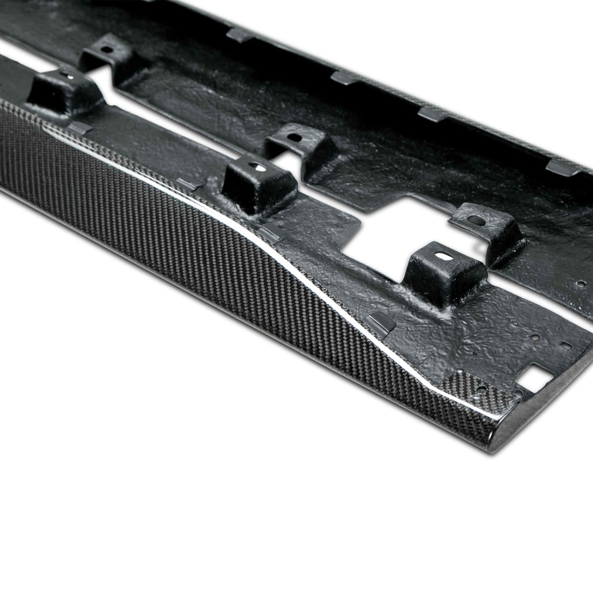 Type-OE carbon fiber side rocker splitters - installed view