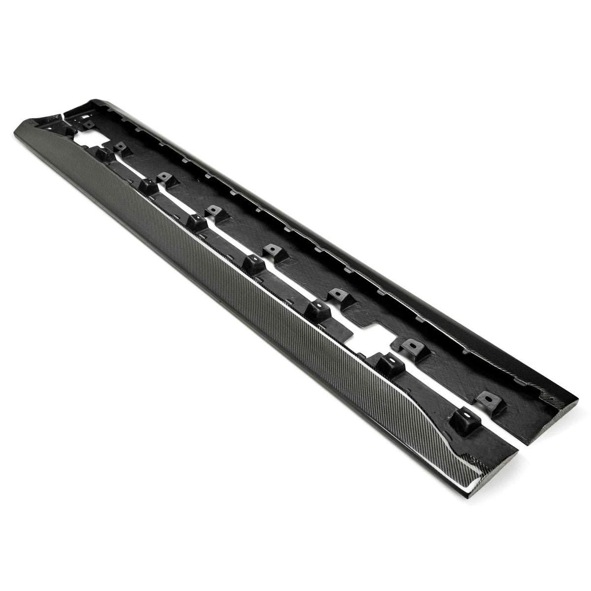 Type-AR carbon fiber side rocker panel splitters for 2015-2023 Ford Mustang - product view