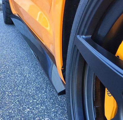 Type-AR carbon fiber side rocker panel splitters - carbon fiber detail