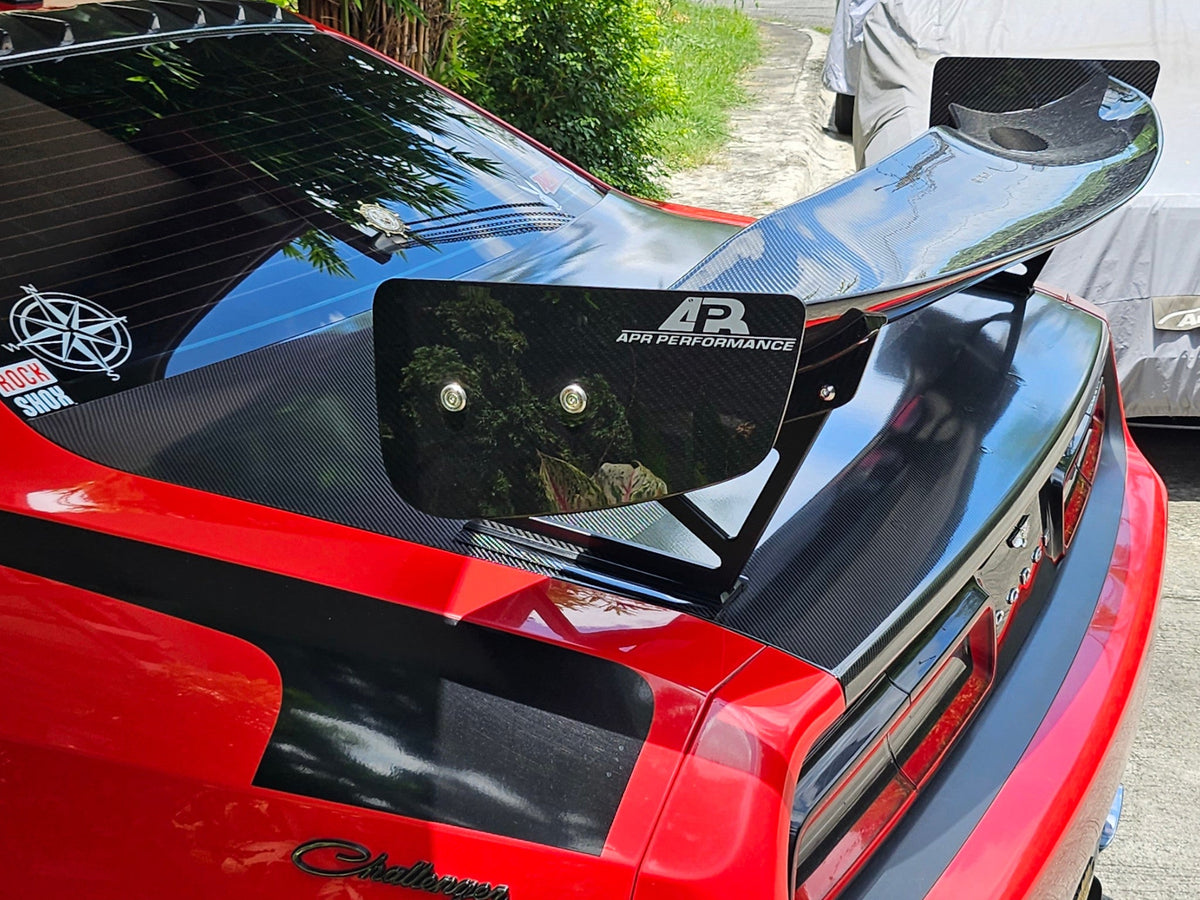 APR GTC-300 67-inch carbon fiber adjustable wing for 2008–15 Dodge Challenger