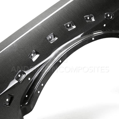 Carbon fiber Dodge Challenger Widebody front fender detail